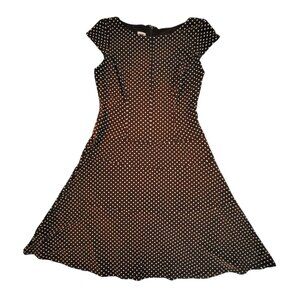 Anne Klein Womens Polka Dot Fit & Flare Dress Size 6 Polyester/Elastane